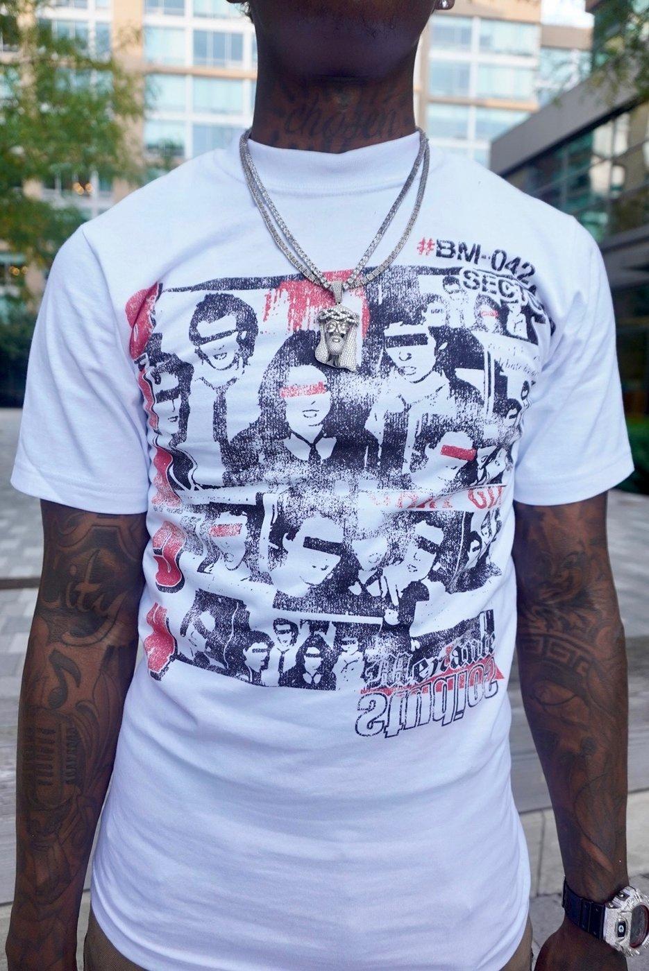 Black Mercante lookbook — Blinded Nights Tee detail